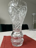Ajka kristály óriás gyönyörűen metszett nagy méretű váza 29,5 cm