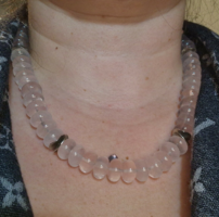 Handmade necklaces with rose quartz gemstones - new 925