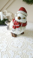 Huge Christmas bird figure with Santa hat and scarf 23*40*35