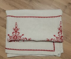 Old linen cross stitch tablecloth (160x120)