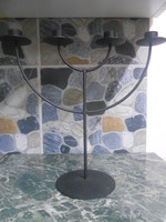 Gyertyatartó asztali kovácsoltvas négyágú 32*30*12 cm