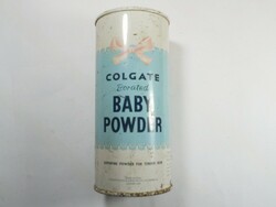 Régi retro Colgate Borated Baby Powder fémdoboz fém doboz  baba hintőpor - kb. 1970-es évekből