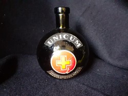 Flawless embossed old unicum glass with label, from 1ft