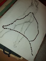 Classic rosary/reading chain, wood and metal, with a great clasp