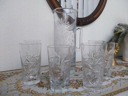 Ajka kristály vizes kiöntő poharakkal