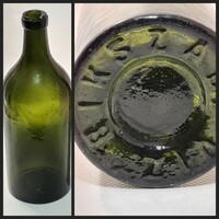 "Bikszádi-víz" nagy sötétzöld ásványvizes üveg (2445)