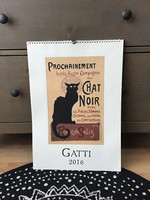 Régi olasz 2016-os GATTI naptár, keretezhető cicás képekkel