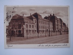 Régi képeslap 1933 Újpest Magyar királyi áll. fa- és fémipari iskola fotó levelezőlap