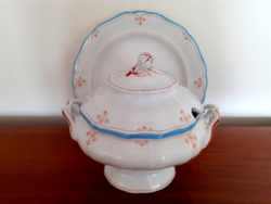 Plate serving antique old dallwitz porcelain soup bowl