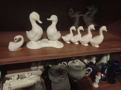 Snow white porcelain duck figurine collection