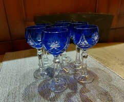 Kristály pohár Drezden ólomkristály kék