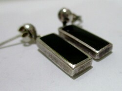 Beautiful art deco silver earrings with onyx stones