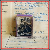 German Empire - old wooden box match (circa 70's) with adolf hitler label