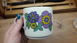 Alföldi hippie mug with purple-yellow flowers