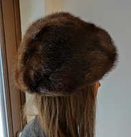 Női barna nerc szőrme kalap
