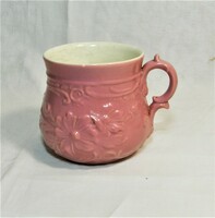 Antik Zsolnay rózsaszín fajansz bögre - 1891-1895s'