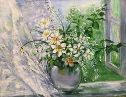 Hepp Natália: Virágok festőkéssel(45x35)