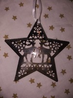 Retro fém Csillag karácsonyfadísz Karácsonyi dekoráció