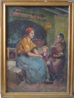 István Hagyik (1891 - 1958): in the kitchen next to the oven