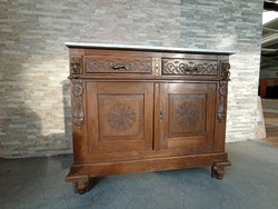 Chest of drawers with carved marble top