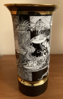 Hollóháza Saxon Ender 26 cm Adria vase, flawless