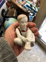 Aquincum porcelain boy statue, size 8 cm.