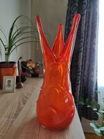Narancssárga értékes üveg váza (33 cm)