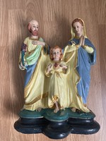 Antique holy family statue large 33.5 cm high 25 cm wide.
