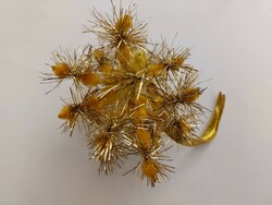 Retro chenille star gold tinsel Christmas tree decoration