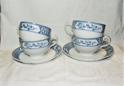 Antique English teacup 4 pcs + 2 pcs base - the exeter johnson bros porcelain