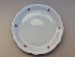 Régi pajzspecsétes Zsolnay kerek virágos nagy porcelán tál kínáló tányér 29,5 cm