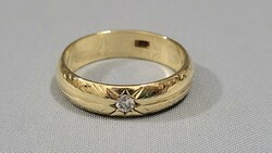 14 K arany gyűrű  briliánssal, gyémánttal 6,11 g