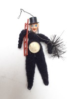 Retro chimney sweep New Year lucky figure with Christmas tree decoration