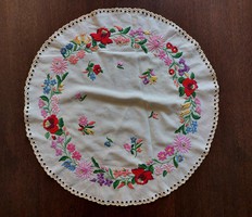 Old embroidered tablecloth from Kalocsa 60 cm