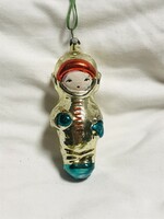 Régi retro üveg karácsonyfadísz,szovjet űrhajós