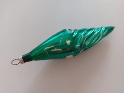 Old glass Christmas tree decoration green twisted icicle glass decoration