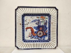Antik japán porcelán tányér különleges négyzet alakú 431 6295