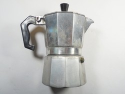 Retro régi ARISE magyar gyártású, kotyogós, két személyes kávéfőző. Alumínium, kb. 1980-as évek.