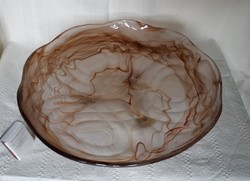 Antique glass bowl with mysterious colors, large size, special