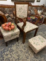 Üde 3-piece reading corner set (armchair, table, stool)