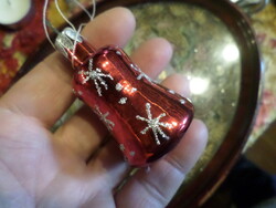 Retro, glass Christmas tree decoration in basically good condition./Bell button