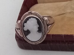 Antik ezüst gyűrű kámeával