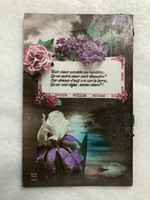 Antique colored floral postcard -2.