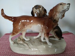 Royal dux porcelain dog pair large