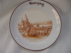 Halászbástya látkép Hungary dísz fali tányér Mihály szignóval