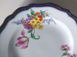 Lélegzetelállítóan szép, hibátlan, antik Meisseni porcelán tányér csodaszép virágcsokor díszítéssel