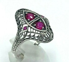Csodaszép rubin drágaköves    ezüst /925/ gyűrű 53 méret !--új