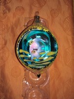 Karácsonyfadísz - Diorámás gömb/hagyma, vitorlás halak műanyag figurális betéttel