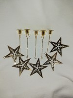 Fire-gilded Christmas candle holders with stars, Christmas tree decoration 32