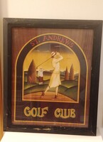 Golf témájú nosztalgia falikép    48 cm x 58 cm